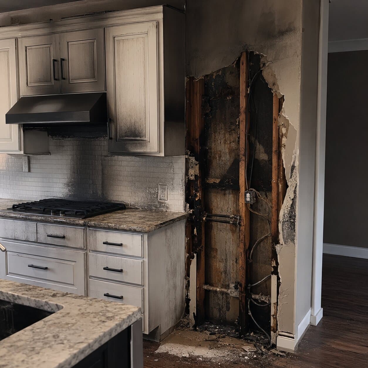 Hidden fire, smoke, and water damage inspection