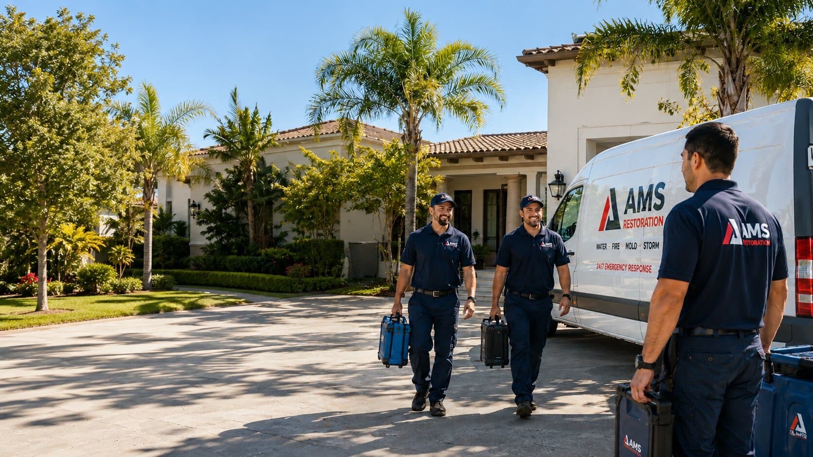 AMS Restoration team arriving on site